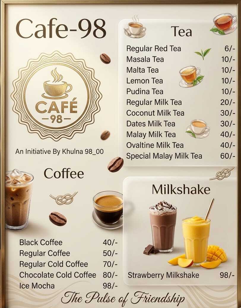 Cafe 98 Menu